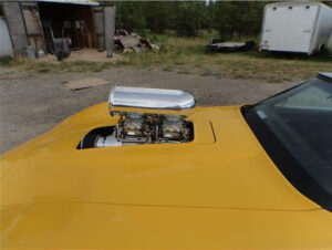 Yellow corvette hood